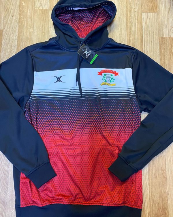 Gilbert Nenagh Ormond Rugby NORFC Hooded Sweatshirt  Black/White/Red (Kid/Adults)