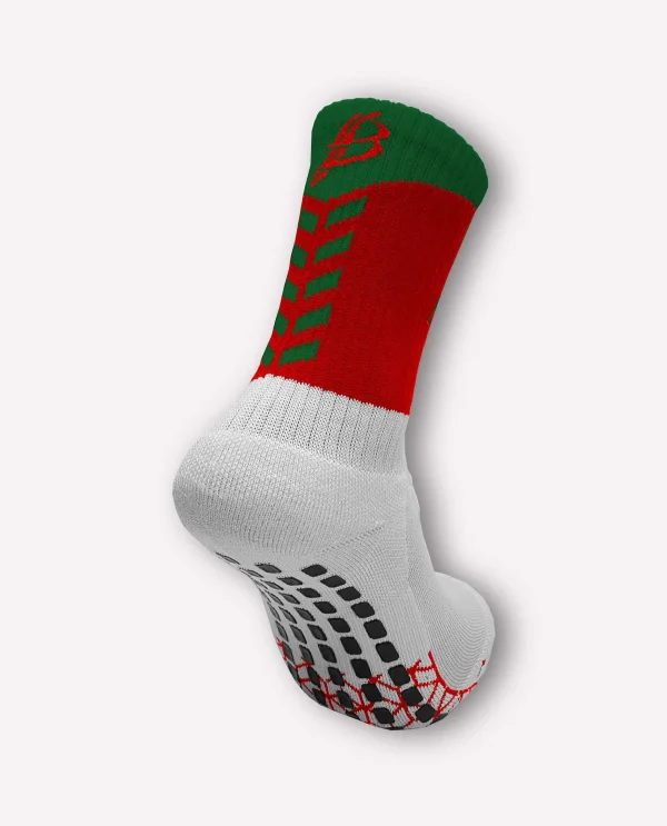 Bourke Miniz Anti-Slip GAA Midi Socks Red/Green (Kids / Adults)
