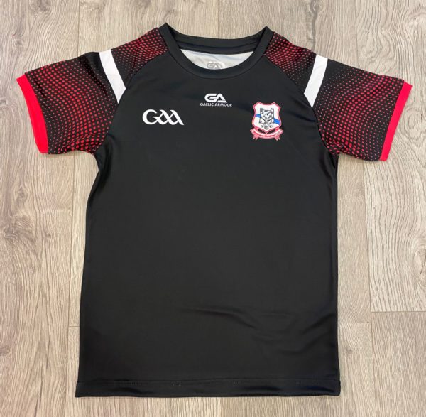 Shannon Rovers GAA Gaelic Armour Training Top Black/Red Sleeve - White (Kids Adults)