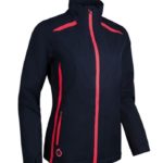 Sunderland s.Killy Zip Front Lightweight Paneled Waterproof Golf Jacket  Navy Tropics Pink (Ladies) - Image 3