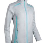 Sunderland s.Killy Zip Front Lightweight Panelled Waterproof Golf Jacket  Silver/Aqua    (Ladies) - Image 4