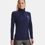 Under Armour Tech 1/2 Half Zip Twist Top  Midnight Navy / Cadet  (Ladies) - Image 3