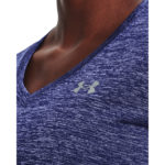 Under Armour UA Tech™ Twist V-Neck Tee Shirt Sonar Blue/Baja Blue  (Ladies) - Image 4