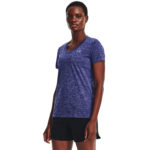 Under Armour UA Tech™ Twist V-Neck Tee Shirt Sonar Blue/Baja Blue  (Ladies) - Image 3