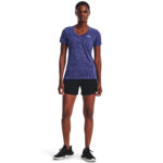 Under Armour UA Tech™ Twist V-Neck Tee Shirt Sonar Blue/Baja Blue  (Ladies) - Image 2