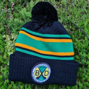 Burgess Duharra Camogie CLUB Knit Bobble Hat Black Green  Amber