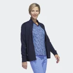 adidas Textured Layer Full Zip Golf Jacket Navy (Ladies) - Image 4