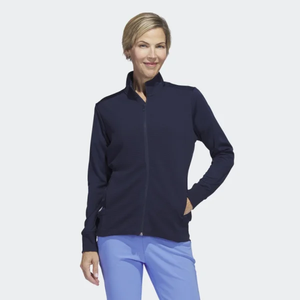 adidas Textured Layer Full Zip Golf Jacket Navy (Ladies)