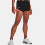 Under Armour Play Up Shorts  Black / After Burn (Ladies) - Image 4