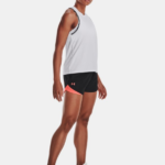 Under Armour Play Up Shorts  Black / After Burn (Ladies) - Image 2