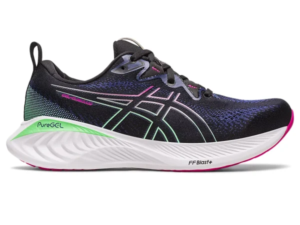 Asics Gel Cumulus 25 Running Shoe Black / Pink Rave  (Ladies)