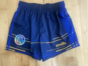 O'Neills Mourne Tipperary CAMOGIE Shorts (printed) (Navy/Royal/Amber)