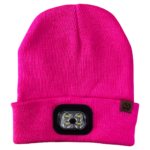 Six Peaks LED Beanie Hat (Rechargeable by USB) Fluorescent Pink - Image 3