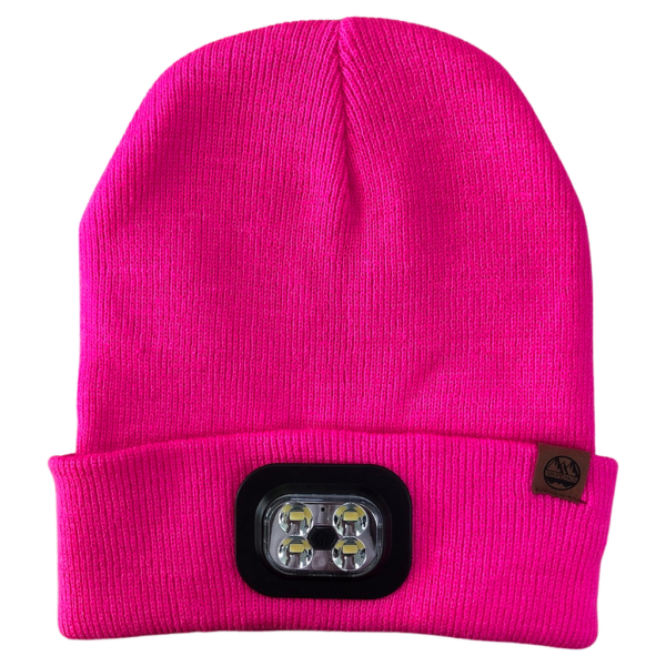 Six Peaks LED Beanie Hat (Rechargeable by USB) Fluorescent Pink