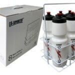 LS Sportif Team Water Bottles 1 litre  x 8 in Wire Carrier - Image 2