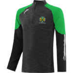 Burgess Duharra Camogie Club  O'Neills Oslo Half Zip Top Mel Tonal Black / Emerald / White (Kids / Adults) - Image 5