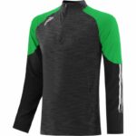 Burgess Duharra Camogie Club  O'Neills Oslo Half Zip Top Mel Tonal Black / Emerald / White (Kids / Adults) - Image 2