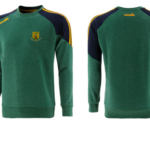 Toomevara GAA O’Neills Pine 092 Crew Fleece Sweatshirt Top Marine Melange / Bottle Amber (Adults Kids) - Image 3