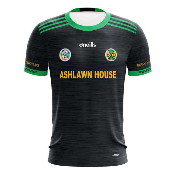 Burgess Duharra Camogie O'Neill's Match Jersey Mel Tonal Black / Emerald / White (Kids / Adults)