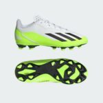 adidas CRAZYFAST .4 FxG J FLEXIBLE GROUND Football Boots Cloud White / Core Black / Lucid Lemon (Kids) - Image 6