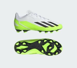 adidas CRAZYFAST .4 FxG J FLEXIBLE GROUND Football Boots Cloud White / Core Black / Lucid Lemon (Kids)