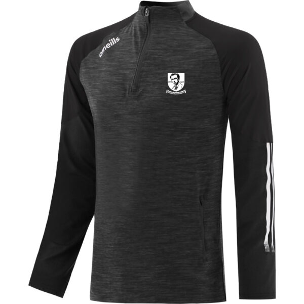 Kilruane MacDonaghs GAA O'Neills OSLO  Brushed  Half Zip Top Black/Mel Tonal White (Adults Large - 2XL)