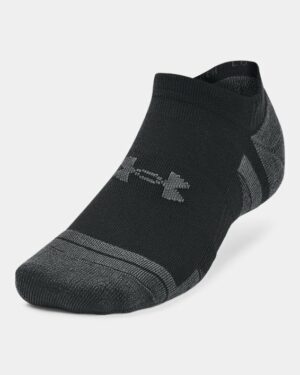 Under Armour UA Performance Tech 3-Pack  No Show Socks  Black/Steel Grey (Adult Unisex)