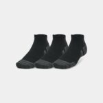 Under Armour UA Performance Tech 3-Pack  No Show Socks  Black/Steel Grey (Adult Unisex) - Image 2
