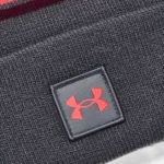 Under Armour UA Halftime Pom Beanie (Pitch Gray / Dark Maroon) - Image 2