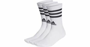 Adidas 3 Strip Cushioned Crew Socks 3 Pair Pack White/Black (Unisex)