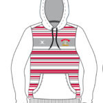 Gilbert Nenagh Ormond Rugby NORFC  Solar White / Red Stripe Overhead  Hoody (Kids/Adults) - Image 2