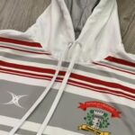 Gilbert Nenagh Ormond Rugby NORFC  Solar White / Red Stripe Overhead  Hoody (Kids/Adults) - Image 4