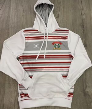 Gilbert Nenagh Ormond Rugby NORFC  Solar White / Red Stripe Overhead  Hoody (Kids/Adults)