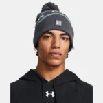 Under Armour UA Halftime Pom Beanie (Pitch Gray / Halo Gray) - Image 2
