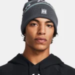 Under Armour UA Halftime Pom Beanie (Pitch Gray / Halo Gray) - Image 3