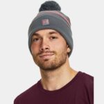 Under Armour UA Halftime Pom Beanie (Pitch Gray / Dark Maroon) - Image 3