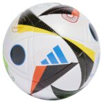 adidas Euro 2024 LEAGUE FOOTBALL White / Black / Glow Blue  Size 5 - Image 5