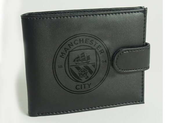 Man City  FC Team Merchandise Leather Clip Wallet