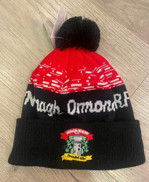 Nenagh Ormond Rugby CLUB RFC Bobble Hat Black/Red/White