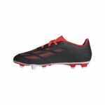 adidas Predator Club FxG Firm Ground Football Boots Black White Solar Red (Adults) - Image 3