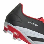 adidas Predator Club FxG Firm Ground Football Boots Black White Solar Red (Adults) - Image 2