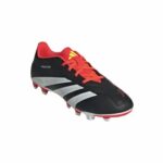 adidas Predator Club FxG Firm Ground Football Boots Black White Solar Red (Adults) - Image 4