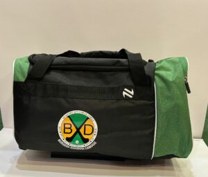 O'Neills Burgess Duharra Camogie 22" KENT Hold All Gear Bag Black/Emerald/White Crested