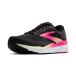 Brooks Ghost 16 Running Shoe Black/Pink/Yellow D – Wide Fit (Womens) - Image 2