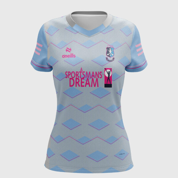 O'Neills Nenagh Éire Óg Camogie Club Training Jersey Grey Blue Pink (Kids/Adults)