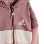 ADIDAS INFANT Fleece Tracksuit with hood Colour Block- Sandy Pink (Infants/Kids) - Image 2