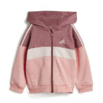 ADIDAS INFANT Fleece Tracksuit with hood Colour Block- Sandy Pink (Infants/Kids) - Image 5