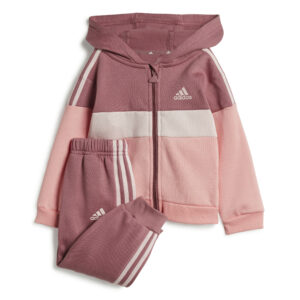 ADIDAS INFANT Fleece Tracksuit with hood Colour Block- Sandy Pink (Infants/Kids) - 3-4 YRS