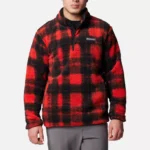 Columbia Rugged Ridge™ III Printed Sherpa Half Snap Fleece Top -Red/Black (Men's) - Image 2