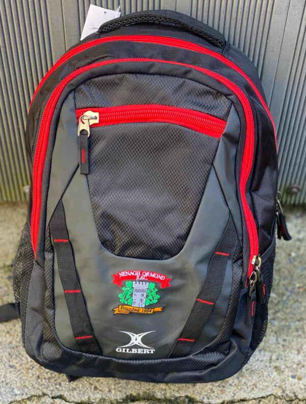 Gilbert V4 Nenagh Ormond Rugby Back Pack crested Black/Red